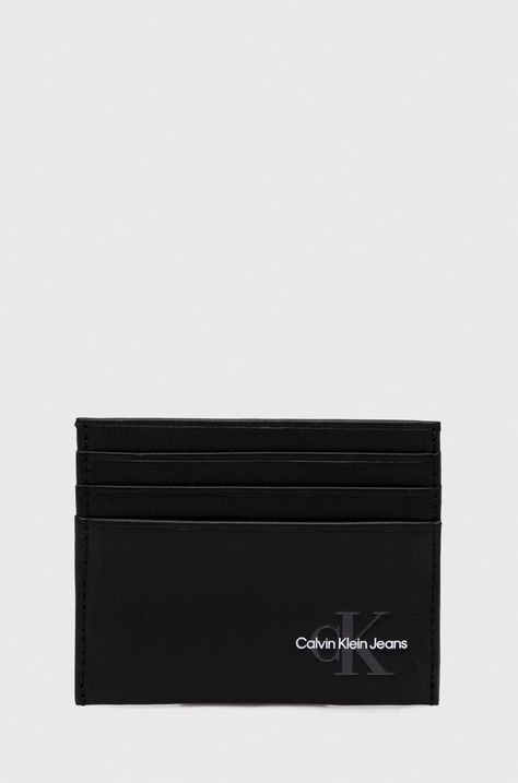 Kožené puzdro na karty Calvin Klein Jeans