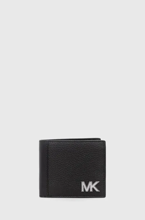 Шкіряний гаманець Michael Kors чоловічий колір чорний