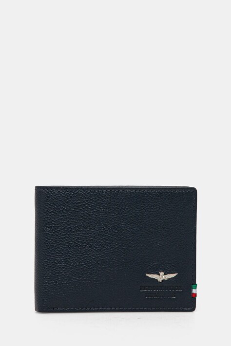 Aeronautica Militare portfel skórzany męski kolor granatowy AM104