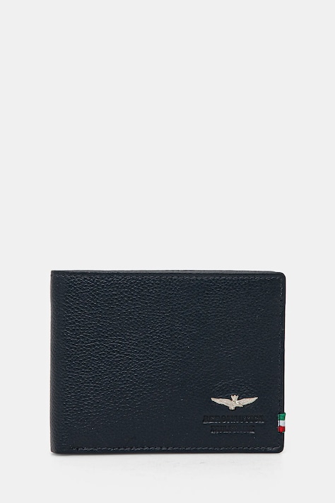 Aeronautica Militare portfel skórzany męski kolor granatowy AM104