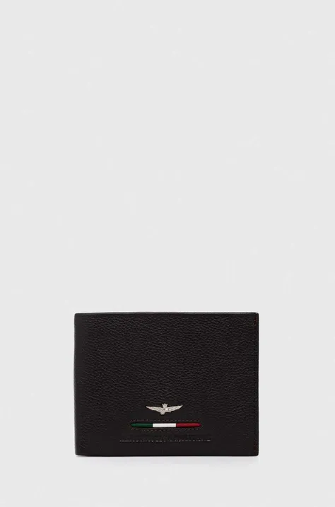 Usnjena denarnica Aeronautica Militare moški, rjava barva