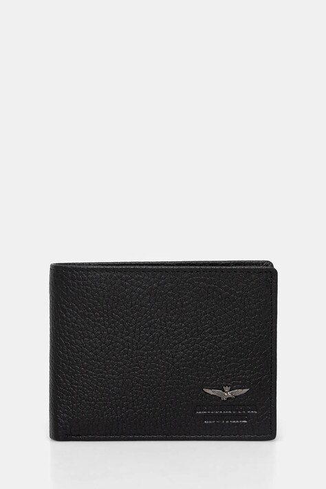 Aeronautica Militare portfel skórzany męski kolor czarny AM183
