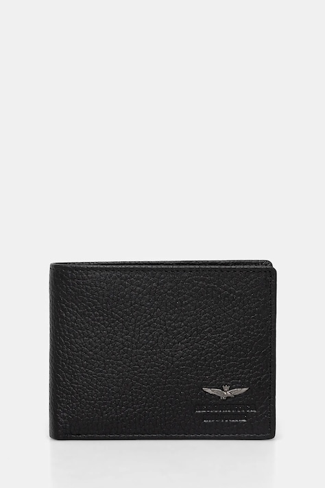 Aeronautica Militare portfel skórzany męski kolor czarny AM183