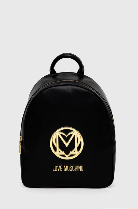 Love Moschino rucsac femei, culoarea negru, mic, cu imprimeu