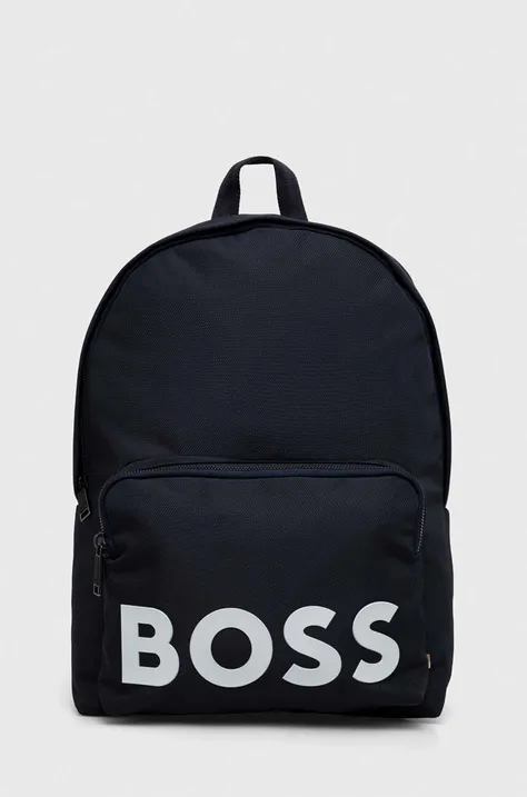Рюкзак BOSS мужской цвет чёрный большой с аппликацией