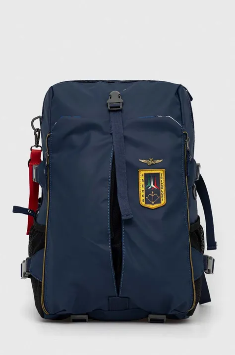 Рюкзак Aeronautica Militare мужской цвет синий большой с аппликацией