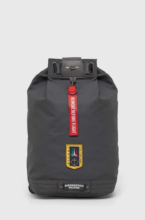 Рюкзак Aeronautica Militare мужской цвет серый большой с аппликацией