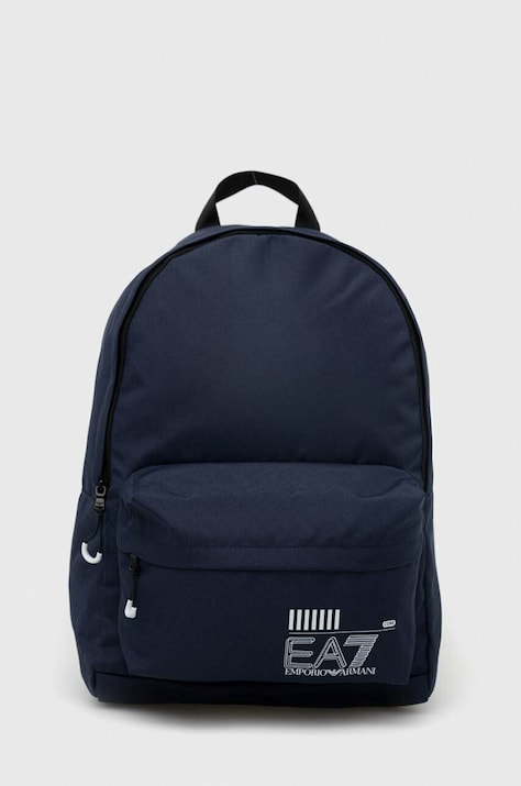 EA7 Emporio Armani rucsac culoarea albastru marin, mare, cu imprimeu