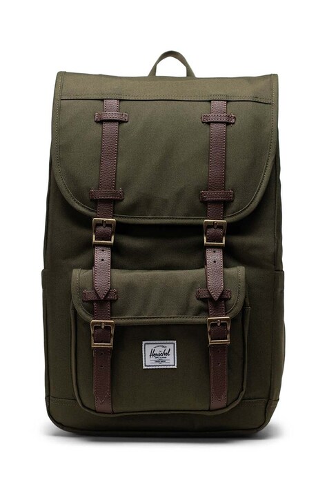 Herschel rucsac Little America™ Mid culoarea verde, mare, uni