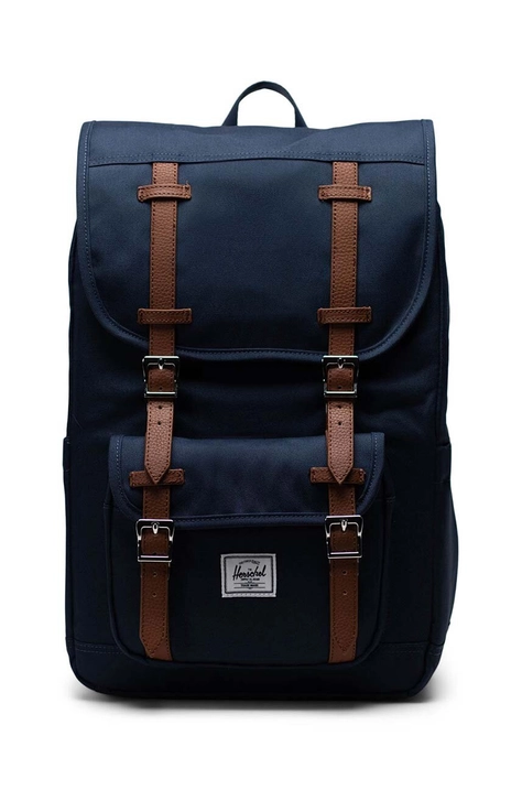 Batoh Herschel 11391-00007-OS Little America Mid Backpack tmavomodrá barva, velký, hladký