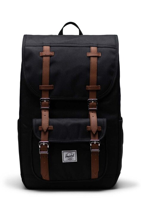 Herschel rucsac Little America™ Mid culoarea negru, mare, cu imprimeu