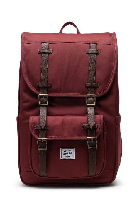 Ruksak Herschel 11391-05655-OS Little America Mid Backpack bordová farba, veľký, jednofarebný