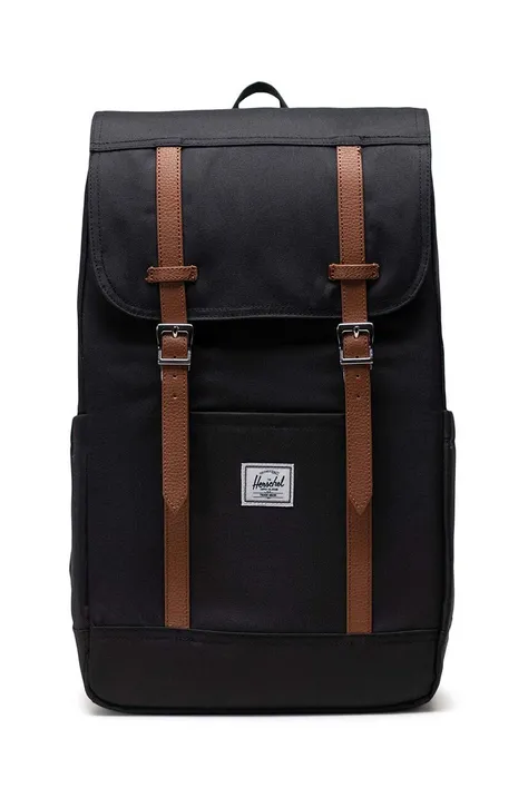 Herschel plecak 11397-00001-OS Retreat Backpack kolor czarny duży gładki