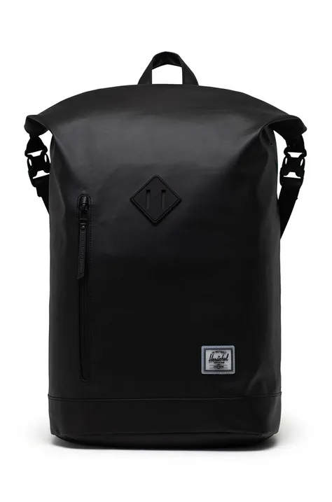 Рюкзак Herschel Roll Top Backpack колір чорний великий однотонний