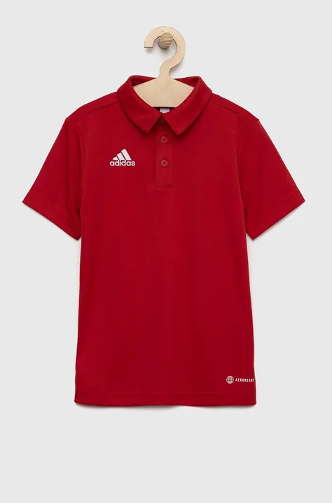 Παιδικό πουκάμισο πόλο adidas Performance ENT22 POLO Y χρώμα: κόκκινο