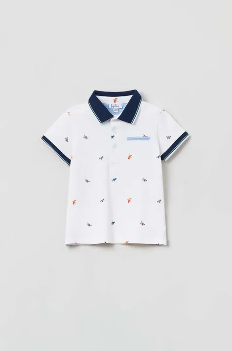 Παιδικό πουκάμισο πόλο OVS χρώμα: άσπρο
