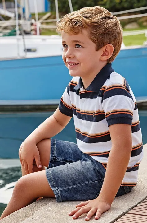 Παιδικά βαμβακερά μπλουζάκια πόλο Mayoral χρώμα: ναυτικό μπλε