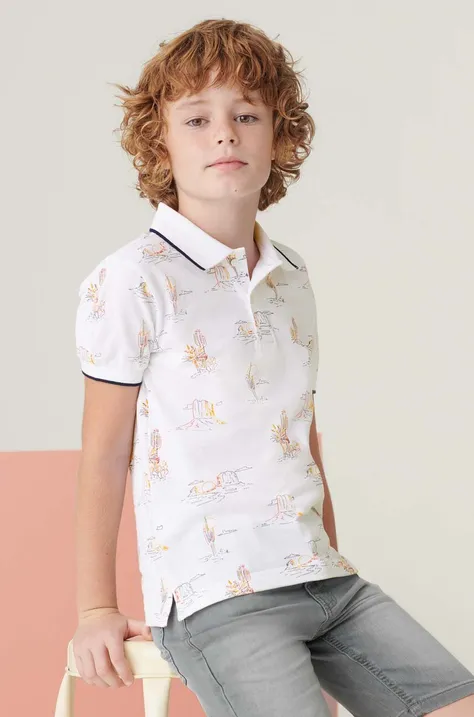 Παιδικό πουκάμισο πόλο Mayoral χρώμα: άσπρο