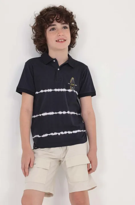 Mayoral tricouri polo din bumbac pentru copii culoarea gri, modelator