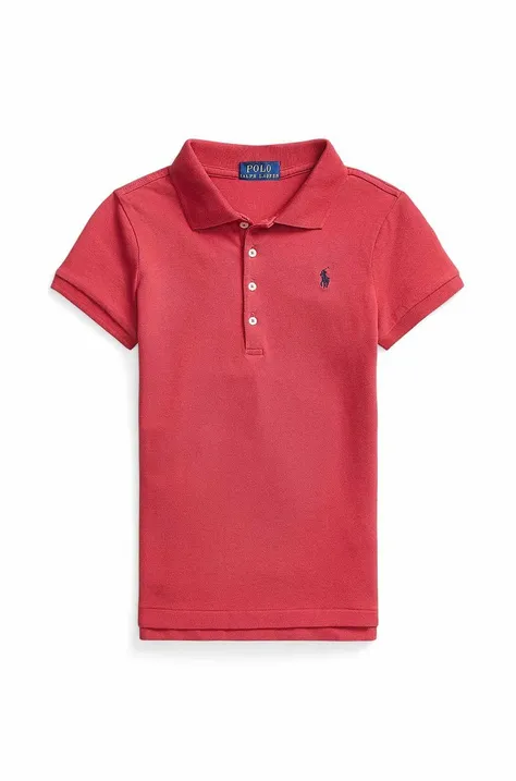 Polo Ralph Lauren tricou polo copii culoarea rosu, neted