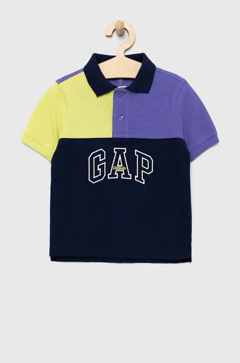 Παιδικά βαμβακερά μπλουζάκια πόλο GAP χρώμα: ναυτικό μπλε