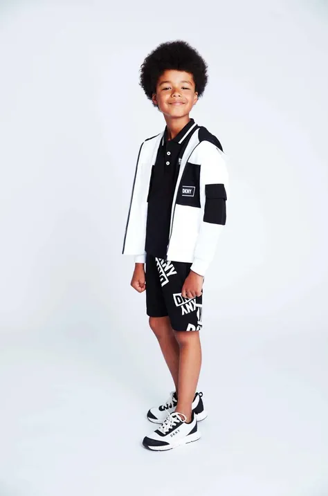 Παιδικό πουκάμισο πόλο DKNY χρώμα: μαύρο