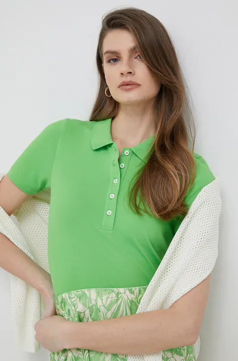 Polo majica Tommy Hilfiger za žene, boja: zelena
