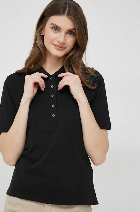 Polo majica Tommy Hilfiger za žene, boja: crna, WW0WW37820