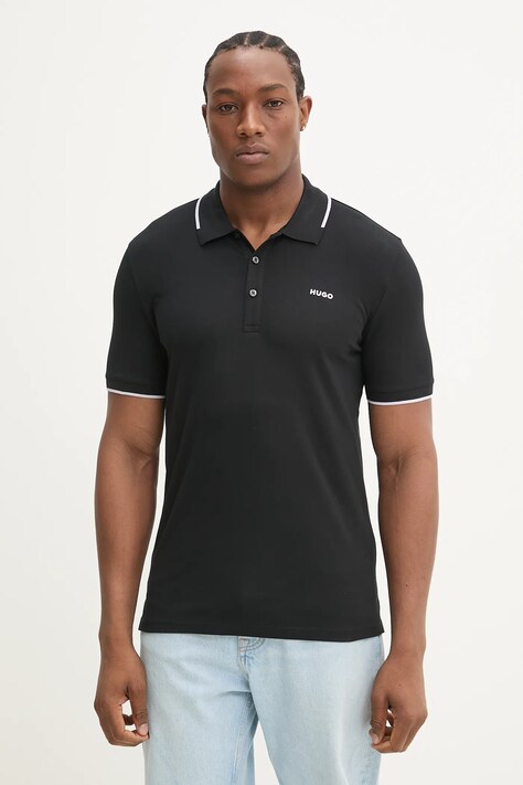 Polo tričko HUGO černá barva, 50467344