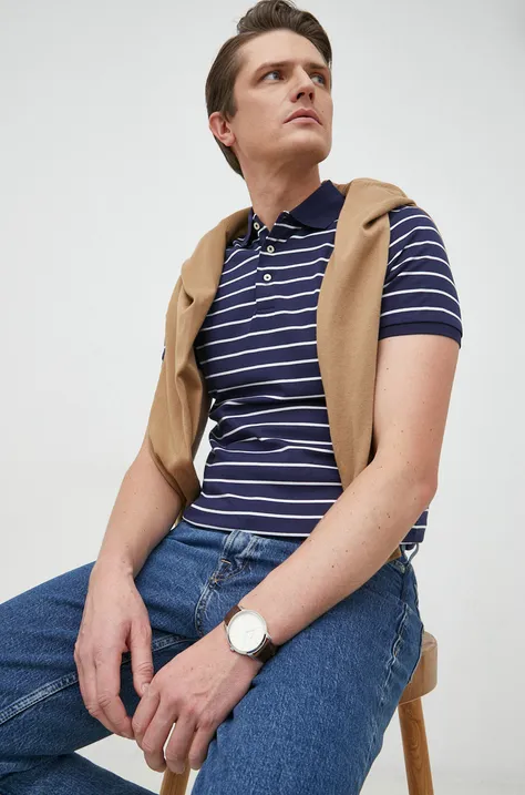 Bavlnené polo tričko Polo Ralph Lauren tmavomodrá farba,vzorované,710870545