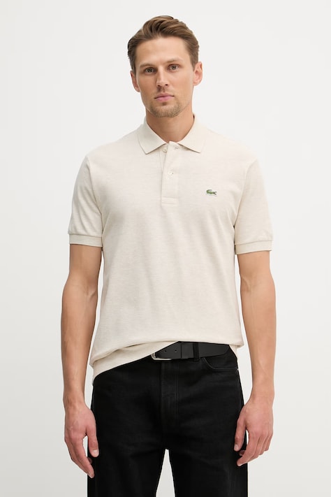 Lacoste polo bawełniane kolor beżowy melanżowy L1264