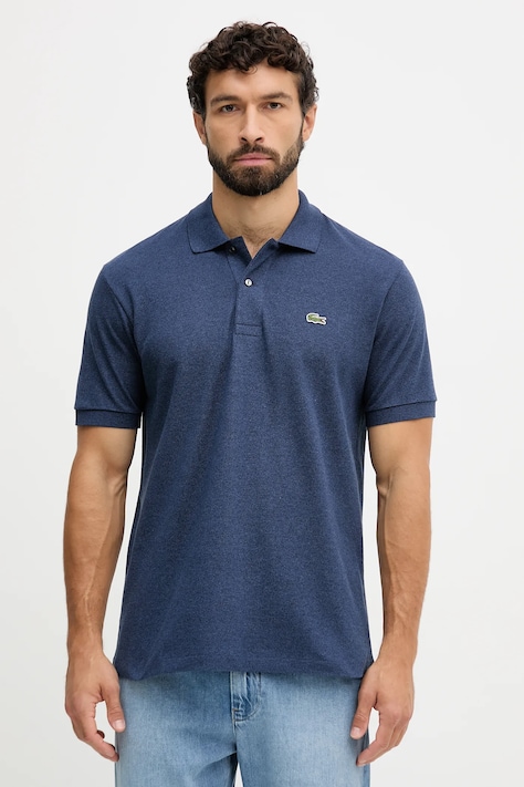Lacoste polo de bumbac culoarea gri, melanj