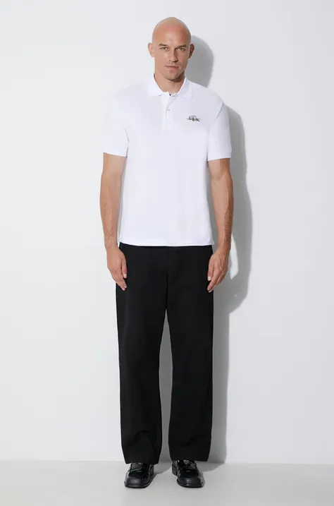 Βαμβακερό μπλουζάκι πόλο Lacoste x Netflix χρώμα: άσπρο F30
