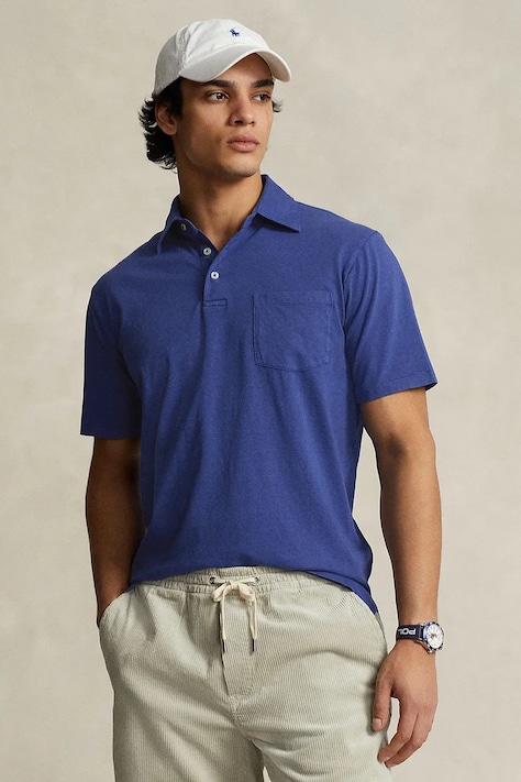 Polo Ralph Lauren póló vászonkeverékből sima