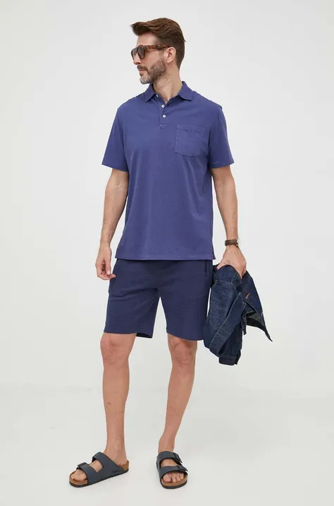 Polo Ralph Lauren tricou din in culoarea bleumarin, uni 710900790