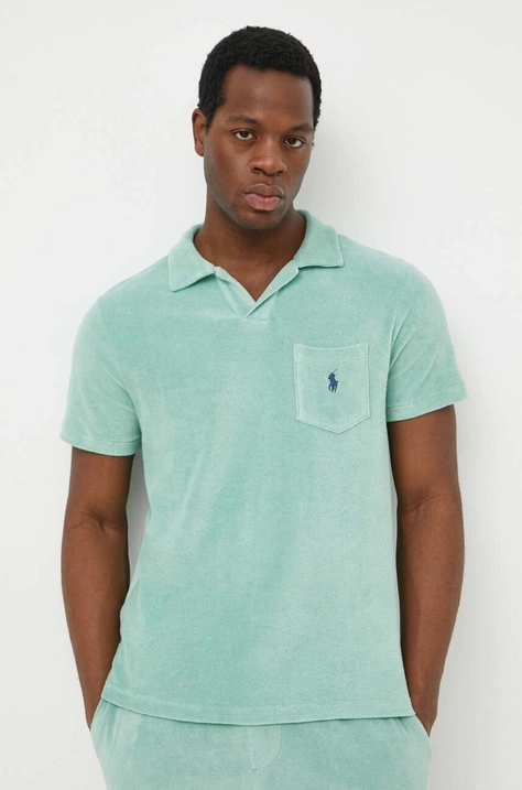 Polo Ralph Lauren tricou bărbați, culoarea verde, uni 710901044