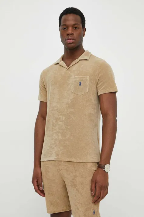 Polo Ralph Lauren tricou bărbați, culoarea bej, uni 710901044