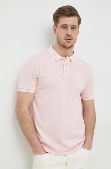 Pamučna polo majica Joop! boja: ružičasta, glatki model