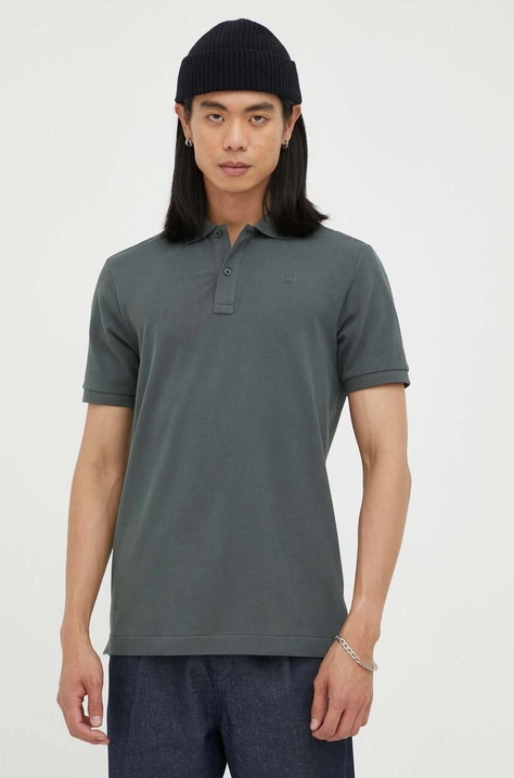 G-Star Raw tricou polo barbati, culoarea gri, neted