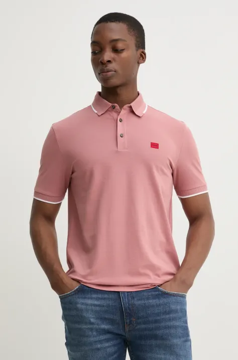 HUGO polo in cotone colore rosa