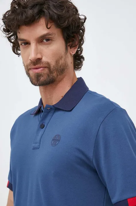 Polo majica North Sails za muškarce, boja: tamno plava, glatki model
