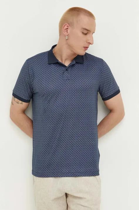 Polo majica Abercrombie & Fitch za muškarce, boja: tamno plava, s uzorkom