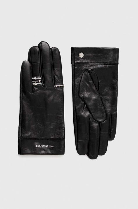 Karl Lagerfeld rękawiczki skórzane