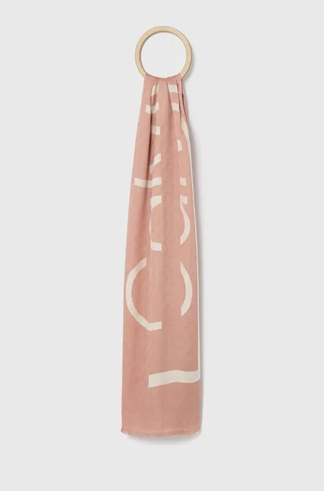 Calvin Klein szal damski kolor różowy wzorzysty