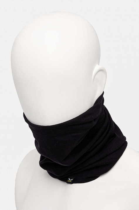 Cjevasti šal Salewa Cristallo boja: crna, bez uzorka, 00.0000028170