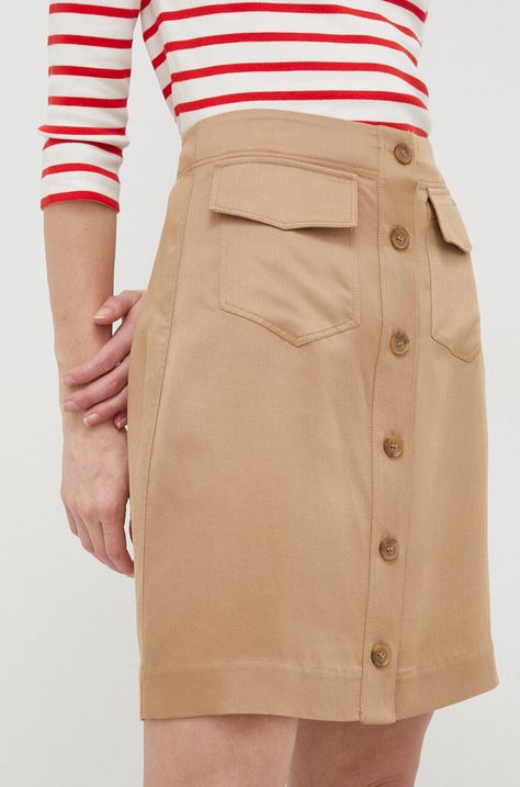 Suknja s dodatkom lana Calvin Klein