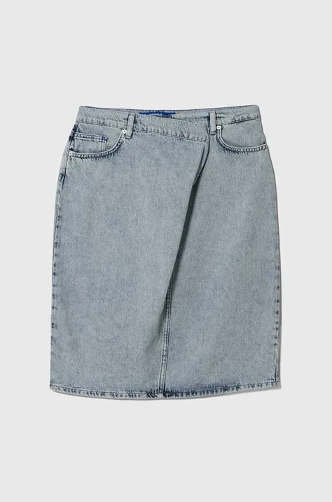 Karl Lagerfeld Jeans spódnica jeansowa kolor niebieski mini ołówkowa