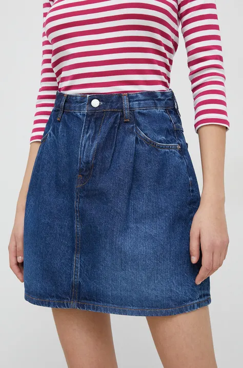 Pepe Jeans spódnica jeansowa Kaz kolor granatowy mini prosta