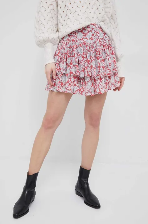 Pepe Jeans spódnica Brittany kolor czerwony mini rozkloszowana