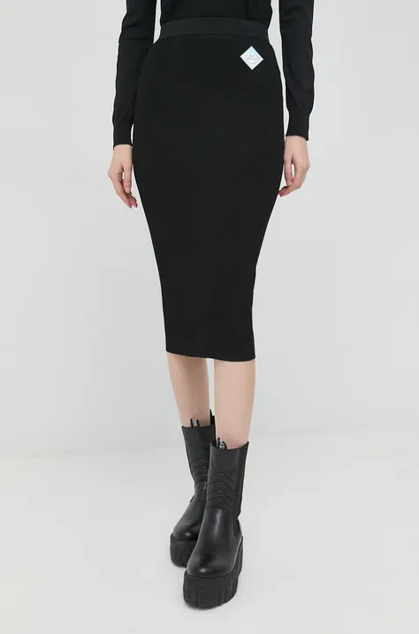 Armani Exchange spódnica kolor czarny midi ołówkowa